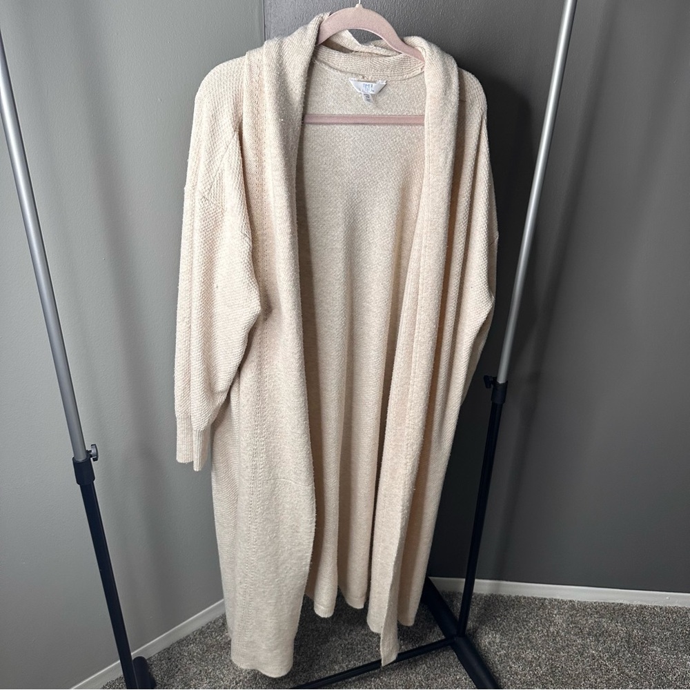 Time and Tru Cream Women's Cardigan Time Tru Tan (Green marker on arm) pictured